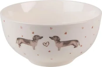 Clayre & Eef Dachshund Love porcelánová miska 14 cm jezevčík