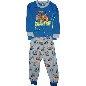 Chlapecké pyžamo Chlapecké bavlněné modré-světle modré pyžamo s traktorem 116