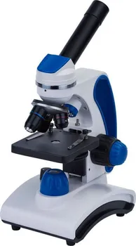 Mikroskop Levenhuk Discovery Pico Gravity bílý/modrý + kniha Neviditelný svět
