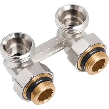 Ventil Invena Prov, dvoutrubkový úhlový ventil pro ocelové radiátory se závitem, INV-CZ-86-K15-Z