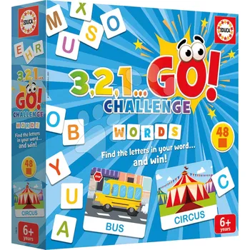 Desková hra Společenská hra Slova 3,2,1... Go! Challenge Words Educa 48 slovíček 150 písmen anglicky od 6 let