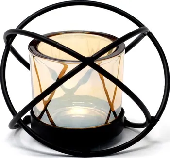 Svícen Ancient Wisdom Kovový votivní svícen koule 8,5 cm černý