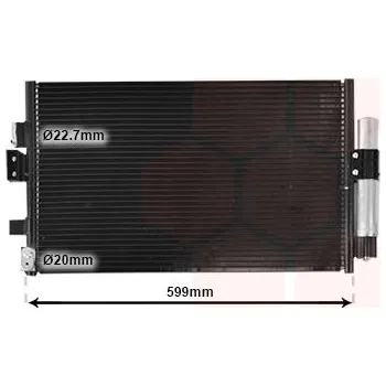 Klimatizace automobilu Kondenzátor, klimatizace VAN WEZEL 18015716