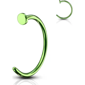 Piercing Atreya Nosovka barevný kroužek Barva: Zelená, Velikost: 0,6 mm x 10 mm