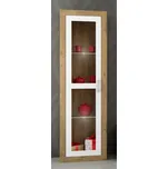 Vitrína GOUDINI, dub burgundský/bílý lesk, 5 let záruka + vyzvednutí ZDARMA