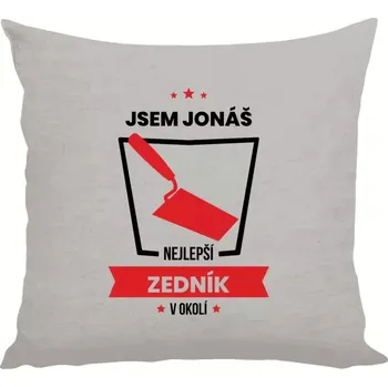 Polštář Polštář lněný 40x40 cm Nejlepší v okolí - zedník