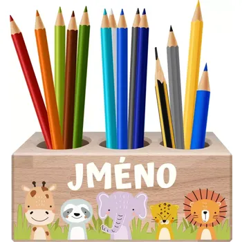 Dřevěná hračka Pastelkovník Safari se jménem