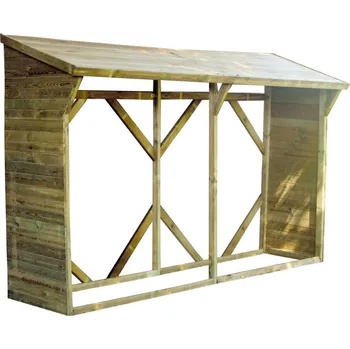 Regál na dřevo Memphis XL, 320 × 214 × 100 cm, dřevo 3261