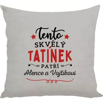 Polštář Polštář lněný 40x40 cm Tento skvělý tatínek patří