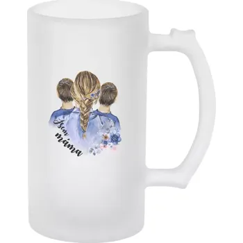 Sklenice Půllitr pro maminku - Jsem máma - dva kluci - matný