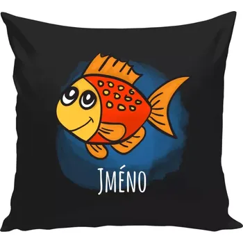 Polštář Polštář černý 40x40 cm Rybička
