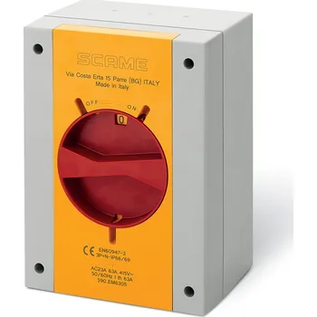 vypínač SCAME Spínač ISOLATOR-TP 80A 4P IP65 emergency 590.EM8005