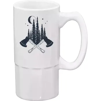 Sklenice Půllitr bílý vysoký Sekery