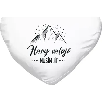 Polštář Polštář srdce 40x35 cm Hory volají, musím jít