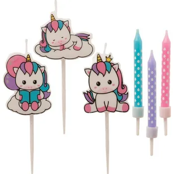 Svíčka Sada svíček jednorožeč, 15ks - Dekora