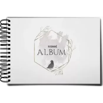 Fotokniha Plexi album s kroužkovou vazbou Ptáček ve zlatém šestiúhelníku