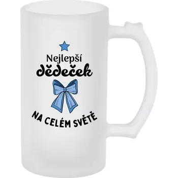 Sklenice Půllitr skleněný matný Nejlepší dědeček na celém světě