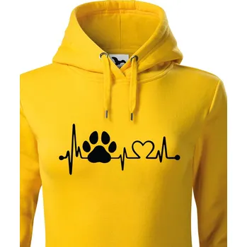 Dámská mikina Dámská mikina pro pejskařky Tep pejska, Barva Žlutá, Velikost S, Canvas Dámská mikina Bezvatriko.cz 0360