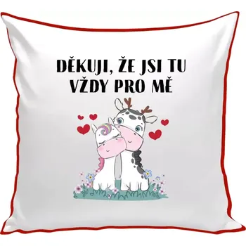 Polštář Polštář barevný 32x32 cm Děkuji, že jsi tu vždy pro mě