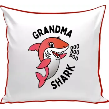 Polštář Polštář barevný 32x32 cm Grandma Shark