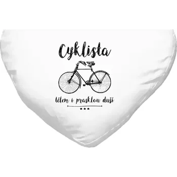 Polštář Polštář pro cyklisty - Cyklista tělem i prasklou duší - bílý 40 x 35 cm