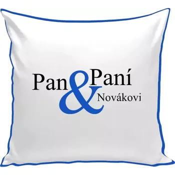 Polštář Polštář barevný 32x32 cm Pan a Paní s vlastním příjmením