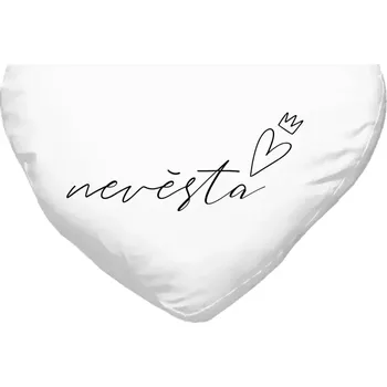 Polštář Polštář srdce 40x35 cm Nevěsta - tenký nápis