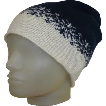 Čepice Duuree.cz Kašmírová čepice s vločky UNI Barva: Modrá a bílá