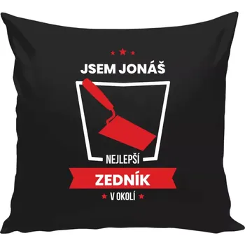 Polštář Polštář černý 40x40 cm Nejlepší v okolí - zedník