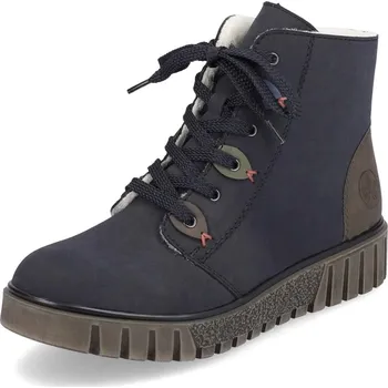 Dámská zimní obuv DÁMSKÉ KOTNÍKOVÉ BOTY RIEKER Y3401-14 MODRÁ Barva: MODRÁ, Velikost: 38