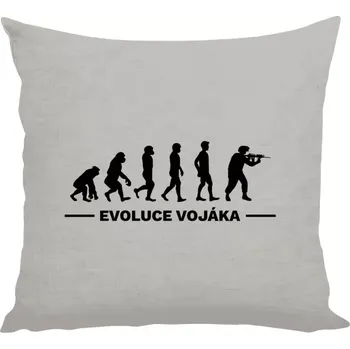 Polštář Polštář lněný 40x40 cm Evoluce - voják
