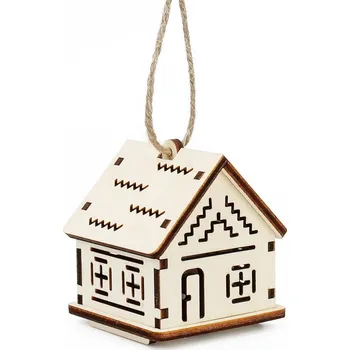 Vánoční dekorace Kúzlo dreva Malý domeček s cik-cak vzory