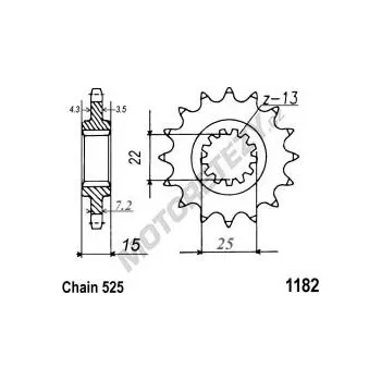 Řetězová sada pro motocykl Řetězové kolečko TRIUMPH 600 TT (od VIN 165717) rok 04