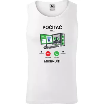 Pánské tílko Pánské tílko Malfini Core Počítač volá... musím jít!