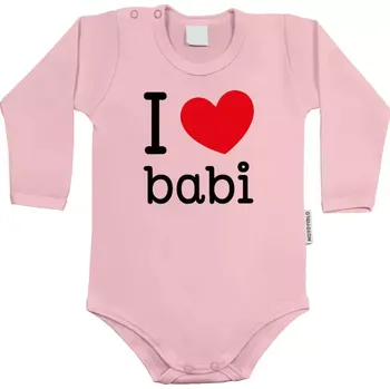Dětské body s dlouhým rukávem I love babi