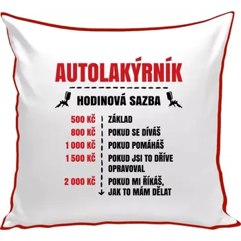 Polštář Polštář barevný 32x32 cm Hodinová sazba - autolakýrník
