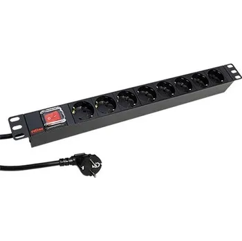 Počítač ROLINE 19" napájecí panel 1U, 8x zásuvka DE, vypínač, 1,8m - 19.07.1619