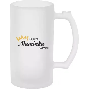 Sklenice Půllitr skleněný matný Nejlepší maminka na světě - korunka