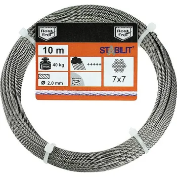 Stabilit Ocelové lanko, ø 2 mm × 10 m, nosnost: 40 kg&nbsp;596479