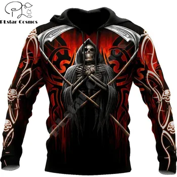 Pánská mikina Unisex mikina s potiskem ďábla 3D Tattoo Velikost: 7XL, Barva (Varianta): Mikina s kapucí