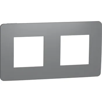 Schneider Electric Unica Krycí rámeček dvojnásobný, termoplast, tmavě šedo-bílý NU280421