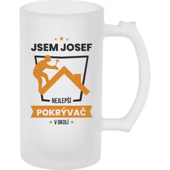 Sklenice Půllitr skleněný matný Nejlepší v okolí - pokrývač