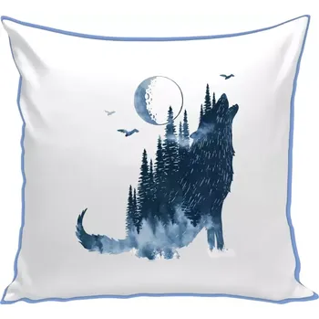 Polštář Polštář barevný 32x32 cm Vlk v mlze