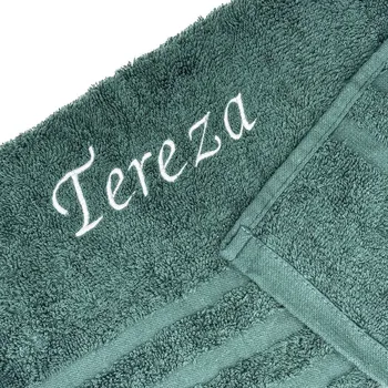 Ručník Tmavě zelený ručník s vlastním textem 50 x 100 cm