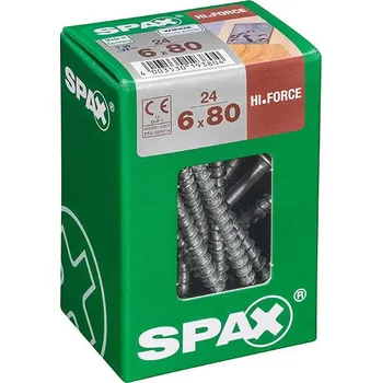 Vrut Spax Vrut do dřeva HI.FORCE, ø 6 × 80 mm, drážka: TX 30, 24 ks 4251010600807