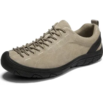 Pánské tenisky Semišové pánské tenisky s prošíváním Barva: Khaki, Velikost: 47