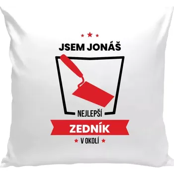 Polštář Polštář bílý 40x40 cm Nejlepší v okolí - zedník