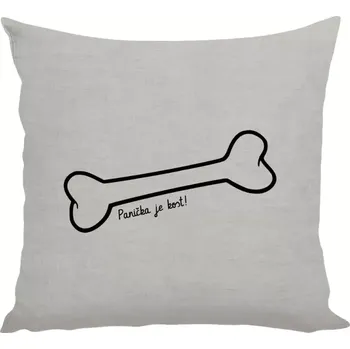 Polštář Polštář lněný 40x40 cm Panička je kost