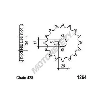 Řetězová sada pro motocykl Řetězové kolečko HONDA CBR 125 R rok 04-16