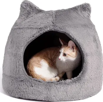 Pelíšek pro kočku Best Friend Meow Hut kukaň 47 x 47 x 49 cm tmavě šedá